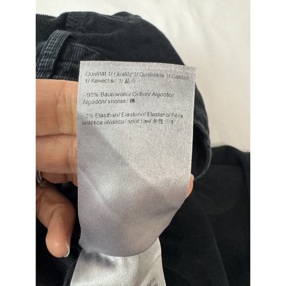 Escada Sport Leyla Corduroy Bootcut Pants Black Grunge Cropped Size 34 26" Waist - Picture 11 of 12